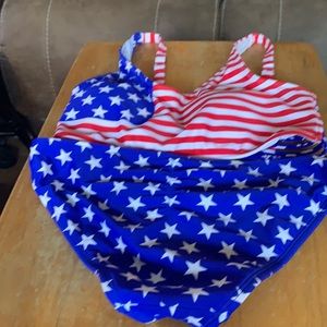 Xhilaration American Flag bikini Size small